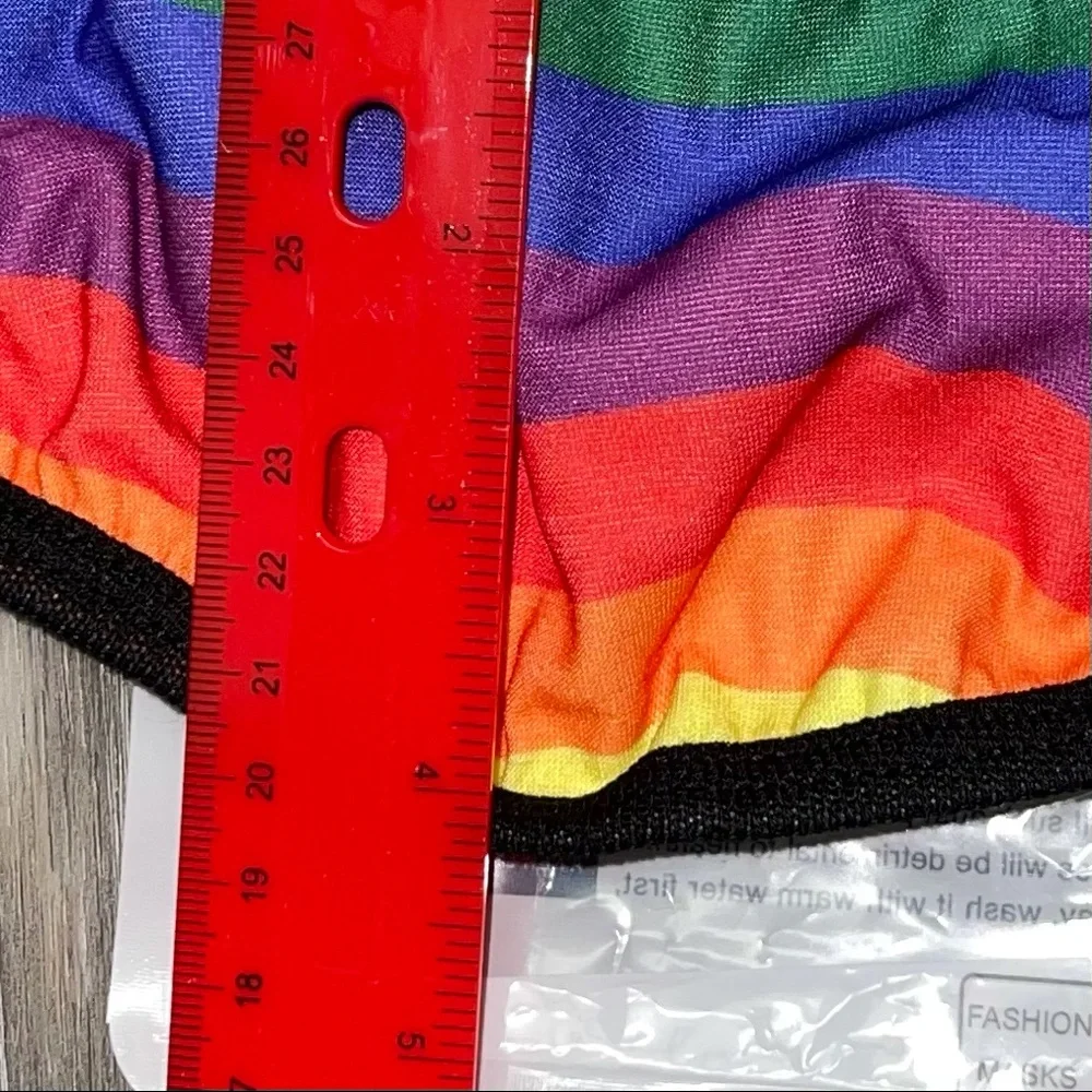 Face Mask , non medical, rainbow, fits smaller, 3/$12
